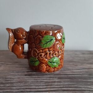 Brown and Green Ceramic Squirrel Mug